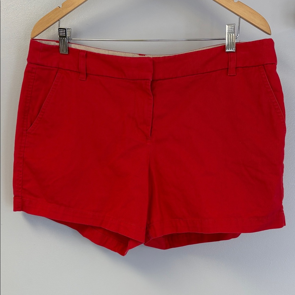 J. Crew Red Women's Chino Shorts Sz 14